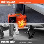 Trihelper Electric Car Jack Set 5 Ton Hydraulic Jack Car Lift Floor Jack with Integrated Tire Pump and Impact Wrench for Sedans SUV MPV Sedan Truck Change Tires Garage Repair