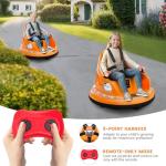 Hetoy Ride on Bumper Car for Toddlers, 12V Battery Cars for Kids W/Parent Remote, 2-Speed, 2 Driving Mode, 360°Spin, Electric Bumping Car with Music & Lights (Orange)