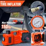 Trihelper Electric Car Jack Set 5 Ton Hydraulic Jack Car Lift Floor Jack with Integrated Tire Pump and Impact Wrench for Sedans SUV MPV Sedan Truck Change Tires Garage Repair