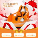 Hetoy Ride on Bumper Car for Toddlers, 12V Battery Cars for Kids W/Parent Remote, 2-Speed, 2 Driving Mode, 360°Spin, Electric Bumping Car with Music & Lights (Orange)