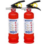 2 Pack ABC Dry Chemical Fire Extinguishers, 2.5 lb 1A:10B:C Rating for Home, Vehicle, Boat, Quick Release Handle, Compact & Portable Dry Powder Extinguisher