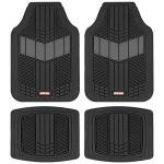 Motor Trend DualFlex™ Rubber Car Floor Mats All Weather Waterproof 4-Piece Sporty Two-Tone Design Car Mats Full Set - Universal Trim-to-Fit Floor Mats for Car, SUV, & Trucks - Car Carpet Protector
