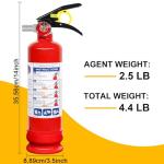 2 Pack ABC Dry Chemical Fire Extinguishers, 2.5 lb 1A:10B:C Rating for Home, Vehicle, Boat, Quick Release Handle, Compact & Portable Dry Powder Extinguisher