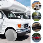 RV Tire Covers,Trailer Wheel Covers,General fit tire Diameter 23-26 inches, RV, Truck, SUV, Tough tire Wheel Protection Trucks,Trailers, campervans Wheel Cover,4 Pack-Gray