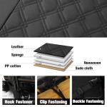 CAROMOP Luxury PU Leather Car Seat Covers Full Set-Waterproof Seat Protectors with Split Bench Seat Covers for Cars-Universal Cars Interior Covers for Sedans, SUVs, Pick-up Trucks (Black/Red Line)