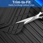 CAR PASS Heavy Duty Rubber Car Mats Metallic,Aluminum Film All Weather Floor Mats Waterproof Universal Trim to Fit Automotive SUV Sedan Van 4 Piece Anodized Deep Dish Two-Tone Sporty Black Blue Chrome