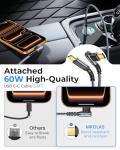 MRGLAS 90W Fast iPhone 16 Car Charger, USB C Car Charger with Type C Cable, PD45W & QC45W, Flush Fit, All Metal, Cigarette Lighter USB Adapter for iPhone 16 15 Samsung S25 Ultra Pixel 8