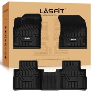 LASFIT Floor Mats for Nissan Rogue 2021-2026 (Not Fit Rogue Sport), Custom Fit All Weather Protection Durable TPE Floor Liners for Nissan Rogue S/SV/SL/Platinum 2021-2026 1st & 2nd Row Car Mats, Black
