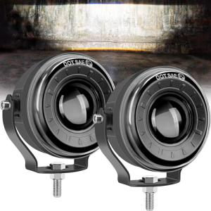 3.5 Inch Round LED Pod Lights, Anti-Glare Off Road Fog Driving Light, Spot Lights for Trucks Golf Cart ATV UTV 4x4 Pickup SUV Motorcycle Trailer (Pack of 2)