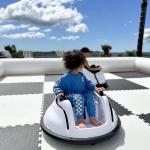 CZGBRO Inflatable Bumper Car Racing Track - Inflatable Race Track with Pump Go Kart Race Pipe Without Bottom(White, 9.9 * 9.9FT)