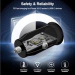 iPhone Fast Car Charger,Dual Port USB C Car Charging Cigarette Lighter Adapter with Type C to Lightning Cable Cord for Apple iPhone 14 Pro/14 Pro Max/14/13 Pro/13 Max/12 Mini/12/11/X/XS/SE/7S/6 Plus/5