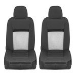 Black Faux Leather Car Seat Covers with Storage Pockets