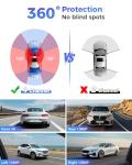 FREEXAR 4K 360° Dash Cam, 4-Channel Dash Camera for Cars, Full Coverage Front Rear Left Right Inside with GPS, 5.8GHz Wi-Fi & App, Night Vision, Voice Control, 24H Parking Mode, 128GB Card Included