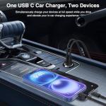iPhone Fast Car Charger,Dual Port USB C Car Charging Cigarette Lighter Adapter with Type C to Lightning Cable Cord for Apple iPhone 14 Pro/14 Pro Max/14/13 Pro/13 Max/12 Mini/12/11/X/XS/SE/7S/6 Plus/5