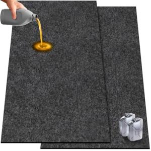 TIXANF 2 Pack 36 x 60 Inch Premium Oil Spill Mat,Garage Floor Mat for Under Car,Highly Absorbent Maintenance Mat Protect Your Floor from Oil Drips, Spills, Splashes and Stains