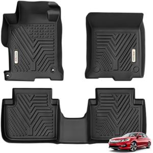 YITAMOTOR Floor Mats Compatible with Honda Accord, Floor Liners Custom fit for 2013-2017 Honda Accord Sedans, 1st & 2nd Row All Weather Protection, Black