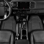 CAT® ToughRide™ Heavy-Duty 4 Piece Black Floor Mats for Cars - Trim to Fit All-Weather Rubber Car Mats Full Set - Truck Mats & Cars Floor Mats - Interior Accessories for SUVs & Car Rug Protection