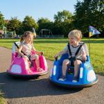 HONEY JOY Toddler Bumper Car with 5-Point Safety Belt, 12V Electric Baby Bumping Car, 5 LED Light Modes, Music & 360 Degree Spin, Battery Powered Ride On Car Toy with Remote Control (Pink)