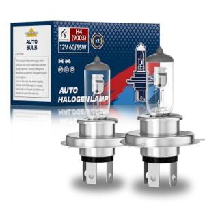 OKOENIEO 9003/H4 Halogen Headlight Bulb, 12V 55W Head Lamps, 4000 Lumens, 3800K，H4 Head Light Bulbs for Car, High and Low Beam，Automotive Light Bulbs，Pack of 2