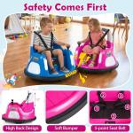 HONEY JOY Toddler Bumper Car with 5-Point Safety Belt, 12V Electric Baby Bumping Car, 5 LED Light Modes, Music & 360 Degree Spin, Battery Powered Ride On Car Toy with Remote Control (Pink)