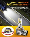 Termitor 9012/HIR2 Light Bulbs, 90,000LM 15X Ultra-Bright 6500K, 360° Adjustable Quick Install, Real 1:1 Size Direct Replacement 9012 Fog Light Bulb, IP68, Plug N Play, Pack of 2