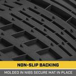 CAT® ToughRide™ Heavy-Duty 4 Piece Black Floor Mats for Cars - Trim to Fit All-Weather Rubber Car Mats Full Set - Truck Mats & Cars Floor Mats - Interior Accessories for SUVs & Car Rug Protection