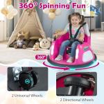 HONEY JOY Toddler Bumper Car with 5-Point Safety Belt, 12V Electric Baby Bumping Car, 5 LED Light Modes, Music & 360 Degree Spin, Battery Powered Ride On Car Toy with Remote Control (Pink)
