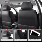 MIROZO Seat Covers Full Coverage,Waterproof Car Seat Covers Full Set Leather Car Seat Protector Automotive Seat Covers Universal Vehicle Cushion Cover Fit for Cars SUV Pick-up Truck(Black,Full Set)