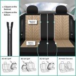 Premium Cloth Car Seat Covers Full Set - Beige