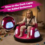 HONEY JOY Toddler Bumper Car with 5-Point Safety Belt, 12V Electric Baby Bumping Car, 5 LED Light Modes, Music & 360 Degree Spin, Battery Powered Ride On Car Toy with Remote Control (Pink)