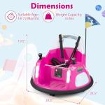 HONEY JOY Toddler Bumper Car with 5-Point Safety Belt, 12V Electric Baby Bumping Car, 5 LED Light Modes, Music & 360 Degree Spin, Battery Powered Ride On Car Toy with Remote Control (Pink)