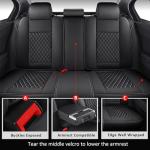 MIROZO Seat Covers Full Coverage,Waterproof Car Seat Covers Full Set Leather Car Seat Protector Automotive Seat Covers Universal Vehicle Cushion Cover Fit for Cars SUV Pick-up Truck(Black,Full Set)