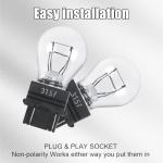 DUSCOKE 3157 Car Halogen Light Bulb, 12V P27-7W 3000K Automotive Brake/Reverse/Tail/Turn Signal/Side Marker Light Replacement Bulbs, Universal Long-Life Miniature Bulb for Cars Trucks SUV (White-2PCS)