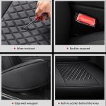 MIROZO Seat Covers Full Coverage,Waterproof Car Seat Covers Full Set Leather Car Seat Protector Automotive Seat Covers Universal Vehicle Cushion Cover Fit for Cars SUV Pick-up Truck(Black,Full Set)