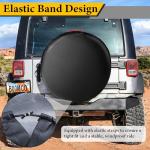 Spare Tire Cover, Waterproof PVC Thickening Leather Tire Wheel Covers, Tough Tire Wheel Protector, Universal Fit for Jeep, Trailer, RV, SUV, Truck, (Fits Entire Tire Diameters 27.6-29.5 Inch)