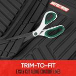 Motor Trend FlexTough Plus-2 Piece Front Car Floor Mats- Black Contour Liners-Deep Dish Heavy Duty Rubber Floor Mats for Car SUV Truck & Van-All Weather Protection, Universal Trim to Fit