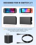 Switch 2 Charger - 60w AC Power Adapter for Nintendo 2/1, 5FT/1.5M UBC Cable, Support 4K TV Dock, PD3.0 Fast Charging Supply 20V/3A for Nintendo Switch Batteries, [Replacement for OEM Switch2 Charger]
