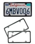 Black Stainless Steel License Plate Frames - 2 Pack
