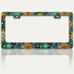 Colorful Floral License Plate Frame for Cars