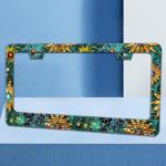 Colorful Floral License Plate Frame for Cars