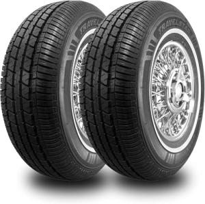 Set of 2 (TWO) Travelstar UN106 All Season 18mm White Wall Radial Passenger Car Tire - 205/75R15 97S + Road Hazard Warranty Included 205/75/15 (Tire Only)