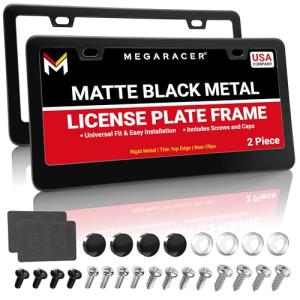 Matte Black License Plate Frames – 2 Pack