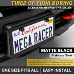 Matte Black License Plate Frames – 2 Pack