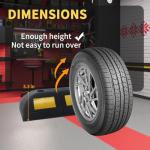 WECARLLE Parking Stopper for Garage Parking Aid 2 Pack Block, Car Truck Curb Floor Parking Lot Wheel Tire Stops Bumpers with Bolt Installation, Rubber Vehicles Aid Gadgets