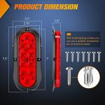 Nilight 6 Inch Red LED Trailer Tail Lights 2PCS