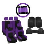 FH Group Purple/Black Full Car Seat Cover Set