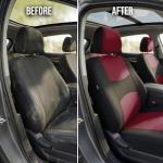 Burgundy/Black Flat Cloth Car Seat Covers Set