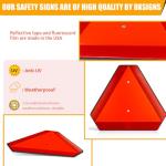 Reflective Slow Moving Vehicle Safety Triangle Sign