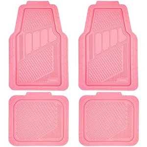Pink Heavy Duty Rubber Floor Mats - 4-Piece Set