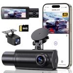 SHRINLUCK 4K 3-Channel Dash Cam with WiFi